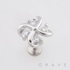 CZ SWIRL FLOWER STUD 316L SURGICAL STEEL LABRET SET